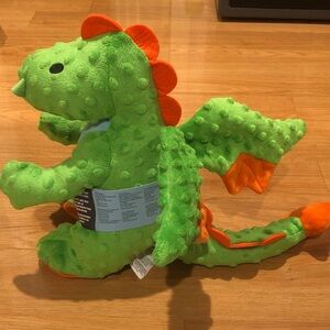 GoDog Green & Orange Plush Dragon Reptile Toy - Soft Texture for Pets